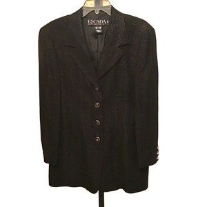 Vintage Escada Womens Margaretha Ley Suit Jacket Sparkle Glitter Texture Sz 40